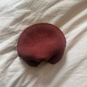 Portland Leather Burgundy Suede Fortune Cookie Pouch